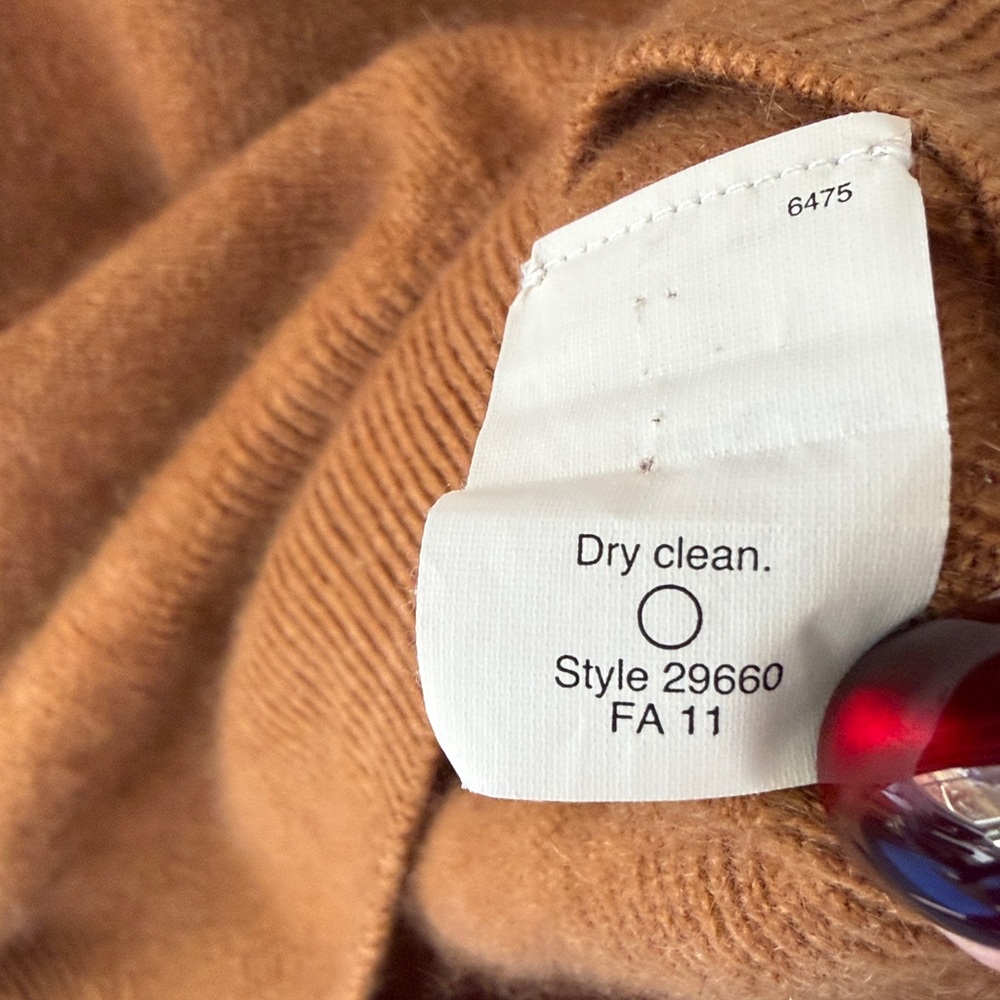 J. Crew 100% Cashmere Camel V-Neck Sweater - Picture 4 of 5